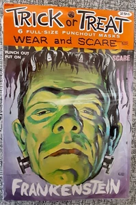 1963 Universal Pictures Frankenstein Monsters Máscara de miedo Libro perforado-sin abrir - Imagen 1 de 3