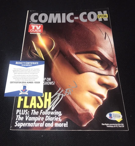 Grant Gustin signed Flash poster magazine photo Barry Allen sexy hot body BAS Cover