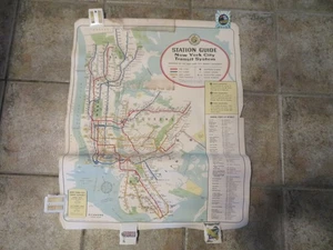 HAGSTROM'S MAP OF NEW YORK CITY TRANSIT AUTHORITY 1963 22 x 28 inch - Picture 1 of 7