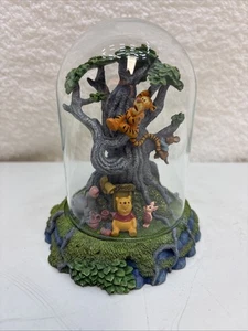 Vintage Disney Winnie The Pooh Glass Dome Figurine Pooh Piglet Tigger - Picture 1 of 14