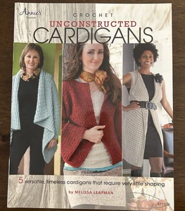 Annies Attic Unconstructed Cardigans Sweater Crochet Pattern Booklet 871238 - Picture 1 of 5
