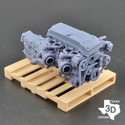 Twin Turbo Ford Barra Inline 6 model engine resin 3D printed 1:24-1:8 scale - Image 1 of 3