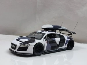 Rastar 1/24 Audi R8 Lms Custom Modified Snow Camouflage Ski Box Diecast Model - Picture 1 of 8