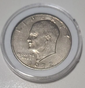 1972 D LIBERTY EISENHOWER ONE DOLLAR MÜNZE - FLYING EAGLE - ORIGINAL - Bild 1 von 2