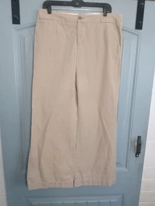 Pantalones chinos Gap para mujer talla 12 beige liso pierna ancha pantalones algodón - Imagen 1 de 3