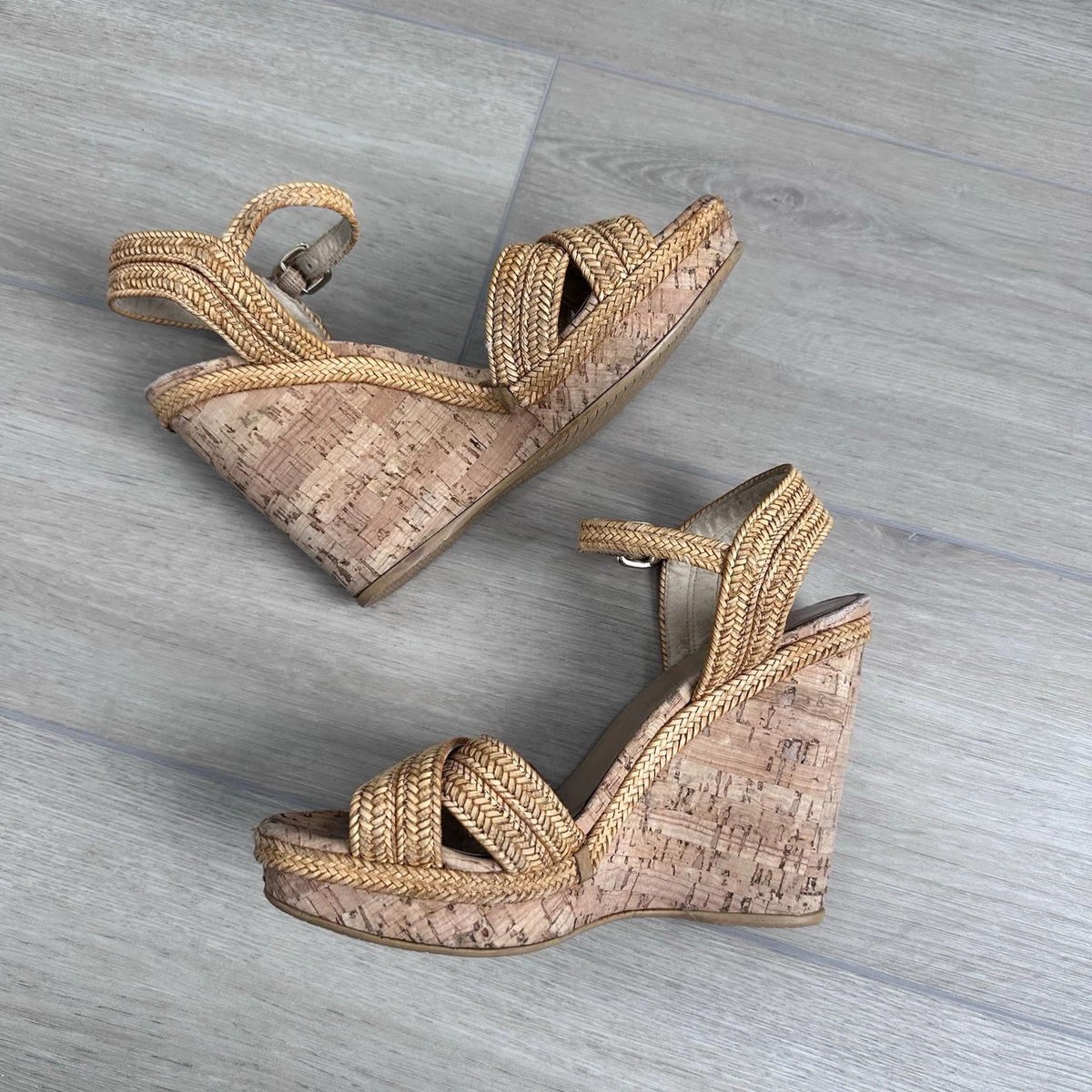 Monie Women's Gold Glitter Crystal Wedding Sandals – Handmade Strappy Wedge Heels, Size 7.5B US - View #8