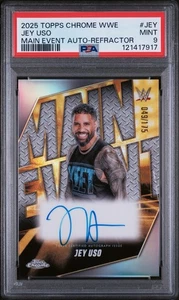 Jey Uso Auto /175 Refractor PSA 9 2025 Topps Chrome WWE Main Event Auto #MEA-JEY - Bild 1 von 2