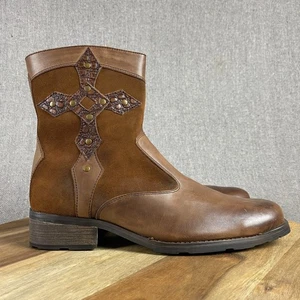 Steve Madden Reeper Stiefel Herren 9,5 Braun Leder Seitenreißverschluss Knöchel Nieten RAR - Bild 1 von 10