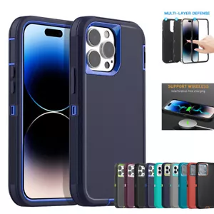 For iPhone 12 13 14 15 16 Pro Max 11 Case Shockproof Heavy Duty Protective Cover - Picture 1 of 37