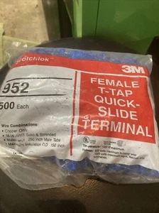 Lot 500, 3M 952 Blue 3MBTT Scotch Lok Lock Quick Wire Connector 18-14 AWG Splice - Picture 1 of 3