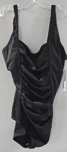 Women's Speedo 7234Endurance+ Shirred Tank One Piece Swimsuit (Black 16)New - Picture 1 of 9