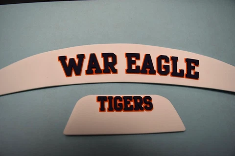 AUBURN Football Helmet UPGRADE -3D Two Color Bumper Decals for SPEED FLEX helmet Cover