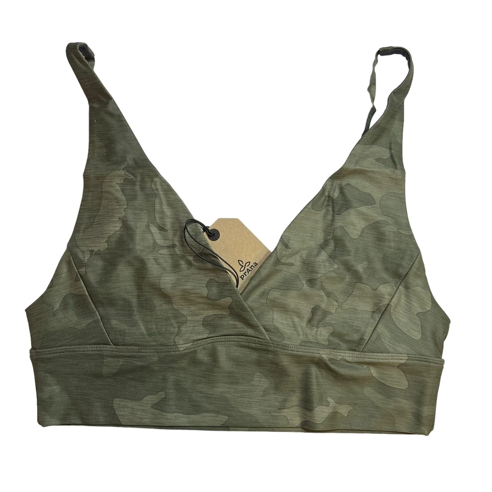 Prana Layna Brami Bralette Sage Camo Size Medium
