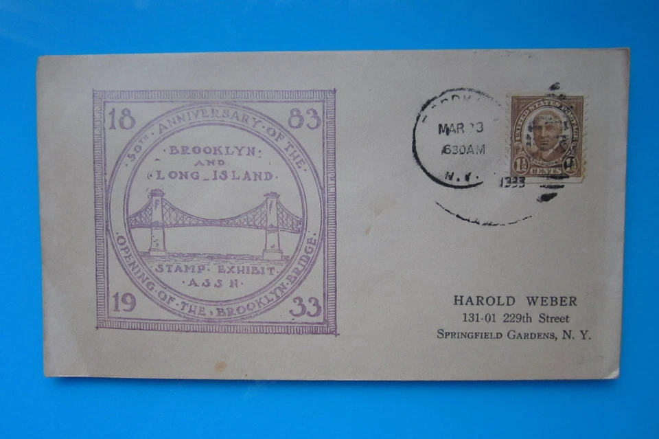 Usa: 1933; Cover Bridge Brooklin, opening, circulated in New York  EBN005 - Image 1 of 1