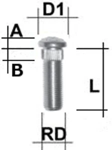 Rändelbolzen 1/2" UNF Typ R - Picture 1 of 1
