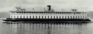 1955 Press Photo View of the Ferry Willapa in body of water near Seattle - Picture 1 of 2