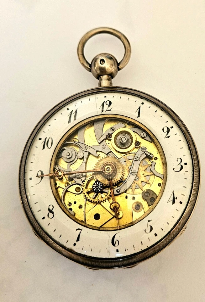 Montre à coq squelette à sonnerie heures et quarts - Photo 1/4