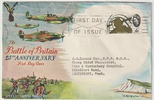 13/9/1965 UK GB FDC - Battle of Britain - White Cliffs of Dover - London Slogan - Picture 1 of 2