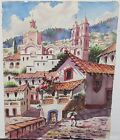 Guerrero Mexican Town Mission Original Watercolor Painting #2