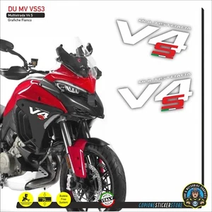 2 ADESIVI DUCATI MULTISTRADA V4S 2025 FIANCHETTI LATERALI BIANCO RED DU MV VSS3 - Picture 1 of 1