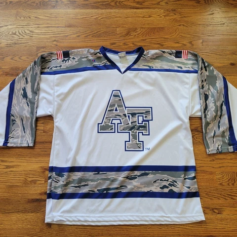 2014 Air Force Falcons Replica Hockey Jersey Mens XL Champion Gray Camo USA Cover