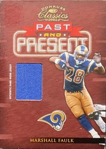 2002 Donruss Classics MARSHALL FAULK Rams Game Patch /400 - Picture 1 of 2