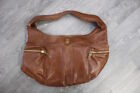 Women's Tory Burch Large Leather  Brown Gold Tote Shoulder Bag