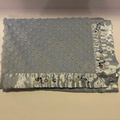 Just One Year by Carters Baby Blanket Blue Minky I Love You From A-Z - Image 1 of 4