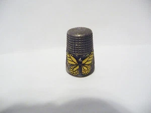 FINGERHUT VINTAGE VERSILBERT TOPASIO PORTUGAL EMAILLE "MONARCH" MIT BLUMEN - Bild 1 von 6