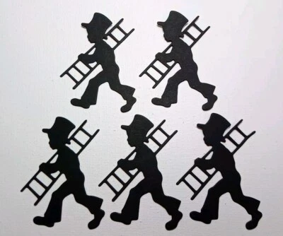 K107 5x Schornsteinfeger Silvester Neujahr Stanzteile Kartenschmuck Scrapbooking - Bild 1 von 3