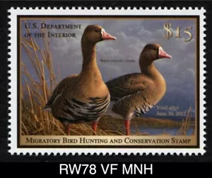 RW78 VF MNH 2011 White-Fronted Geese US Federal Duck Stamp Migratory Waterfowl - Picture 1 of 2