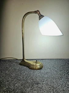 Antique Art Deco Banker's Lamp Solid Csst Brass . Rewired - Picture 1 of 11