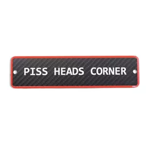 Letrero de pared "PISS HEADS CORNER" fibra de carbono real valla de jardín placa de regalo - Imagen 1 de 11