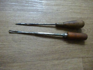 Vintage ? Leatherworking / Crafting hand tools x 2 with threading eyes 