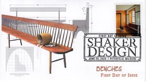 24-184, 2024, Shaker Design, Ersttagsbrief, Bildstempel, Pittsfield MA - Bild 1 von 1