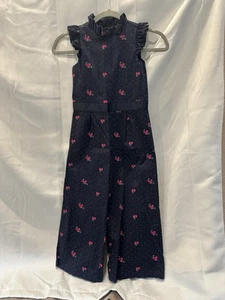 Janie And Jack Floral Ruffle Sleeve Jumpsuit Size 7 - Picture 1 of 3