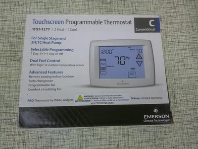 White-Rodgers Emerson Touchscreen Programmable Thermostat 1F97-1277  New In Box - Image 1 of 3
