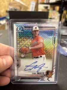 Coby Mayo 2021 Bowman Mega Box Chrome Mojo Auto Rookie Card #BMA-CM Orioles - Foto 1 di 2