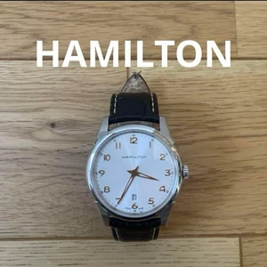 Reloj de cuero Hamilton Jazzmaster esfera blanca dorado funcionando - Imagen 1 de 8