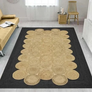Braided Jute Rug Farmhouse Natural Rustic Handmade Carpet Eco Friendly Mat 6x9 - Picture 1 of 7