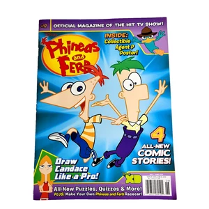 2013 PHINEAS AND FERB Official TV Show Magazine #17 w/ Agent P Centerfold Poster - Picture 1 of 6