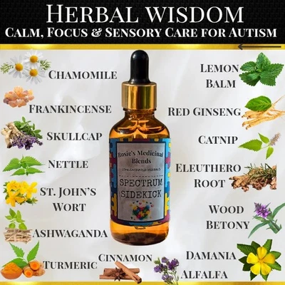 Spectrum Sidekick | Autismo | Asperger | TEA | Extracto de hierbas orgánicas | Seguro para niños Foto 1 de 4