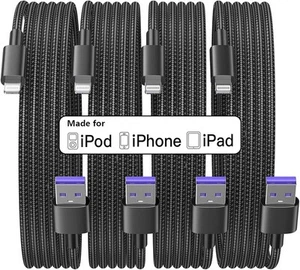 3Pack Braided USB Fast Charging Cable For iPhone Charger Cord 10FT - Picture 1 of 10