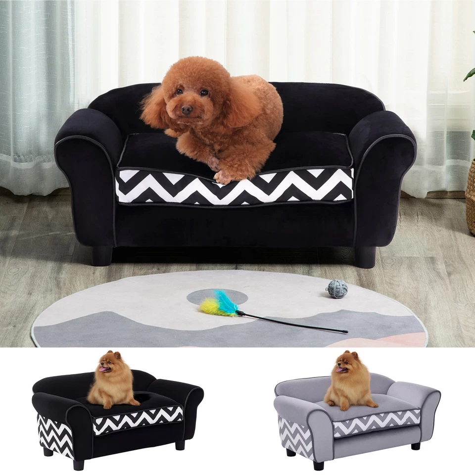 Sofá cama PawHut perro gato para perros XS con cojín de esponja extraíble - gris Foto 1 de 1