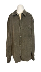 Urban Outfitters (L) Olive Green Cotton Corduroy Button Down Long Sleeve Shirt - Picture 1 of 8