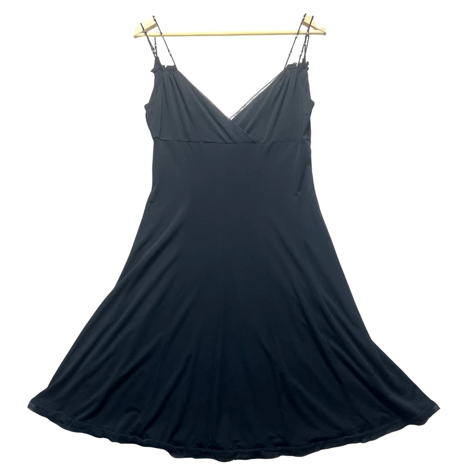 Elie Tahari Black Dress Cocktail Party Spaghetti Strap V Neck Little Black Dress - Image 1 of 4
