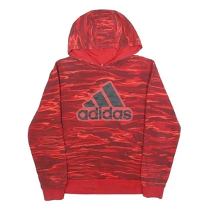 ADIDAS Jungen rot Grafik Pullover Hoodie XL Baumwollmischung Sport Sweatshirt - Bild 1 von 6