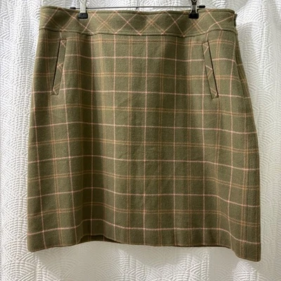 Minifalda Talbots a Cuadros Cottagecore Academia Mezcla de Lana Rosa Oliva Talla 16 Foto 1 de 4