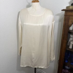NWT Eileen Fisher Woman 2X 100% Silk Cashmere Ivory Tunic - Picture 1 of 15