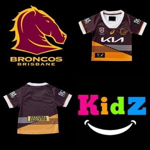 NEW 2024 NRL Broncos Jerseys RUGBY LEAGUE Brisbane Broncos Jersey KIDS SIZE 2 - Picture 1 of 5